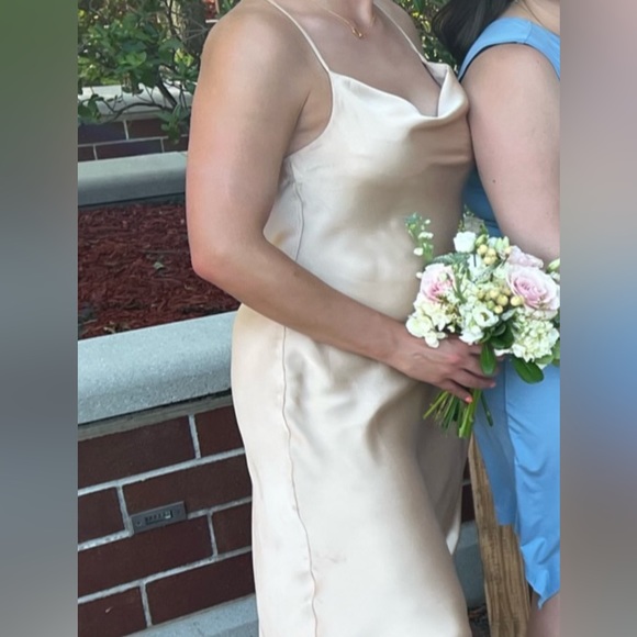 SHOW ME YOUR MUMU Verona Cowl Dress- Champagne Luxe Satin - Picture 2 of 2